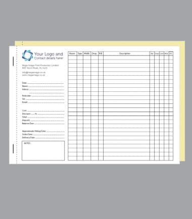 Blinds Purchase Order   Invoice Form A4, Personalised Pad   Book Print 