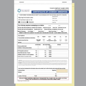 Certificate of Chimney Sweeping Form