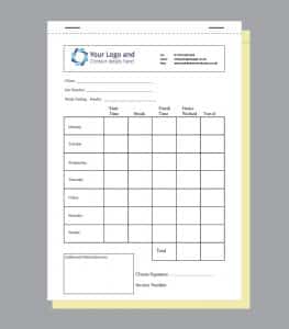 Time Sheet Form A5